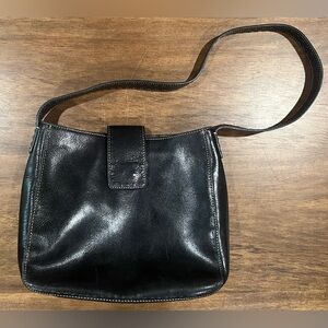 Fossil Vintage Black Leather Shoulder Bag